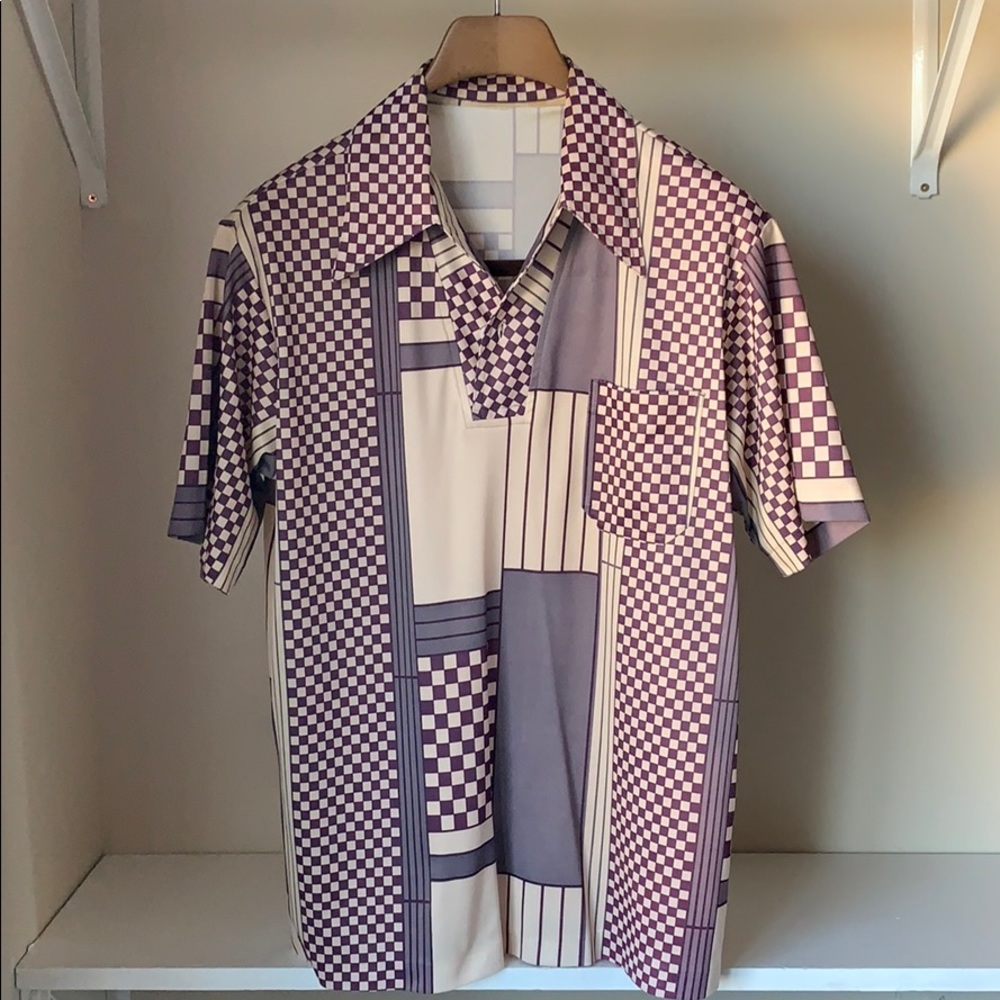 vintage checkered polo shirt